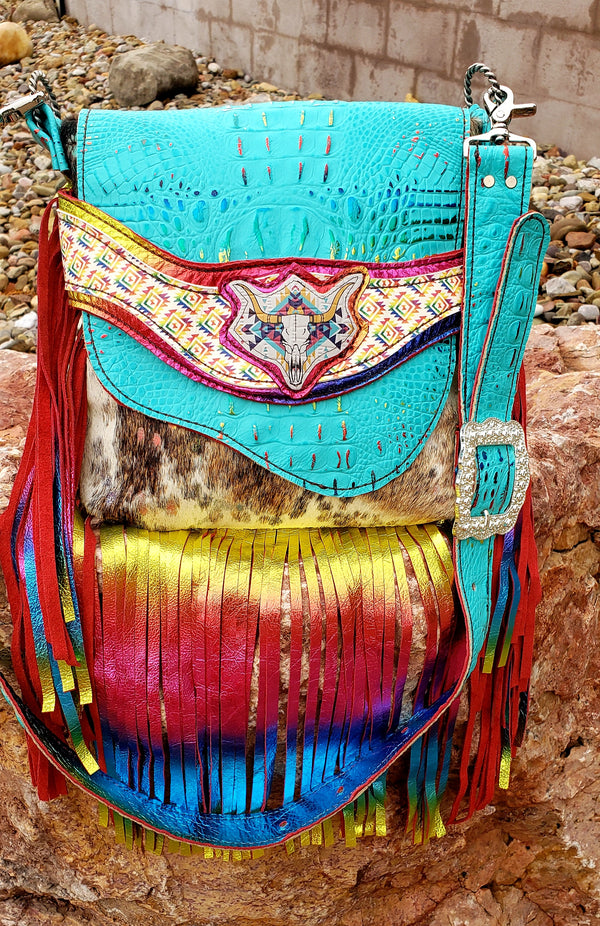 Navajo Steerhead Tote Shoulder Bag – Wild Lace Beadwork