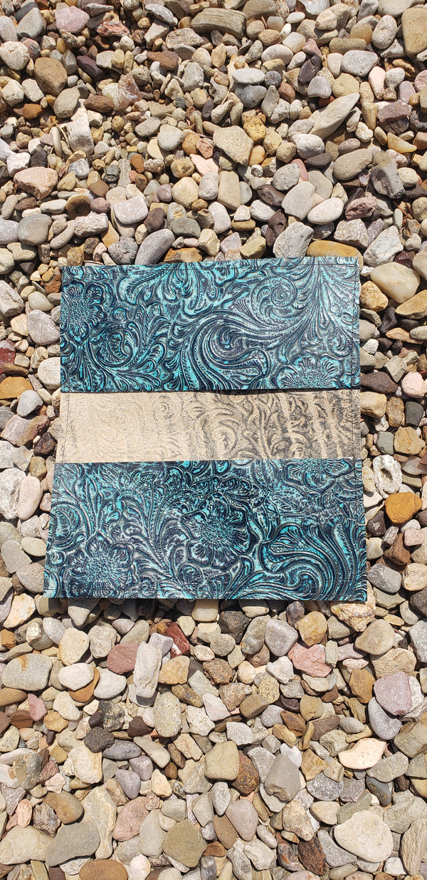 Teal Wildflower Check Book Cover