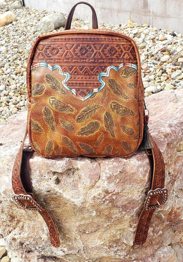 Backpack Upcycled Aztec factory Sustainable Fashion Backpack Purse