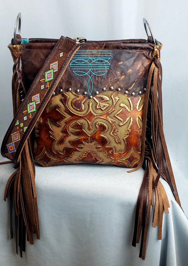 Boot Stitch Handbeaded Shoulder Bag