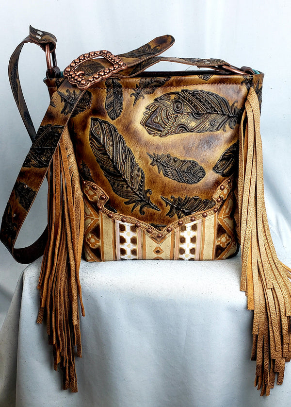 Navajo Feather CONCEALED CARRY Crossbody Bag