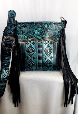 Blue Rose Navajo Crossbody Bag